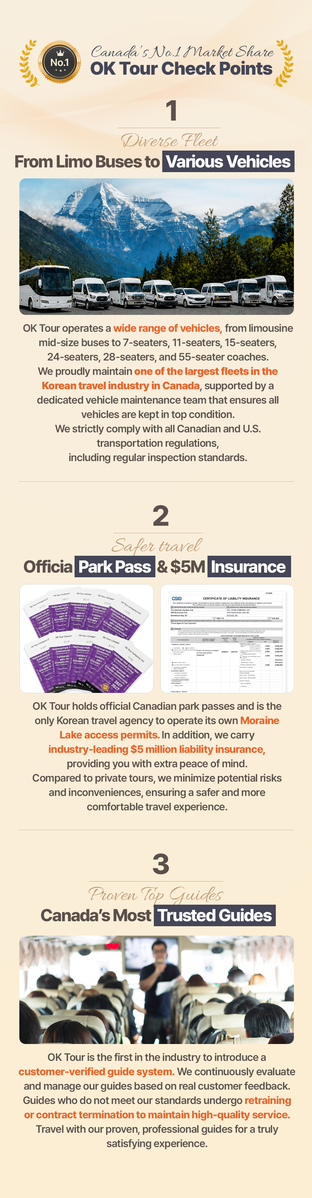 3 Check points for OK Tour!