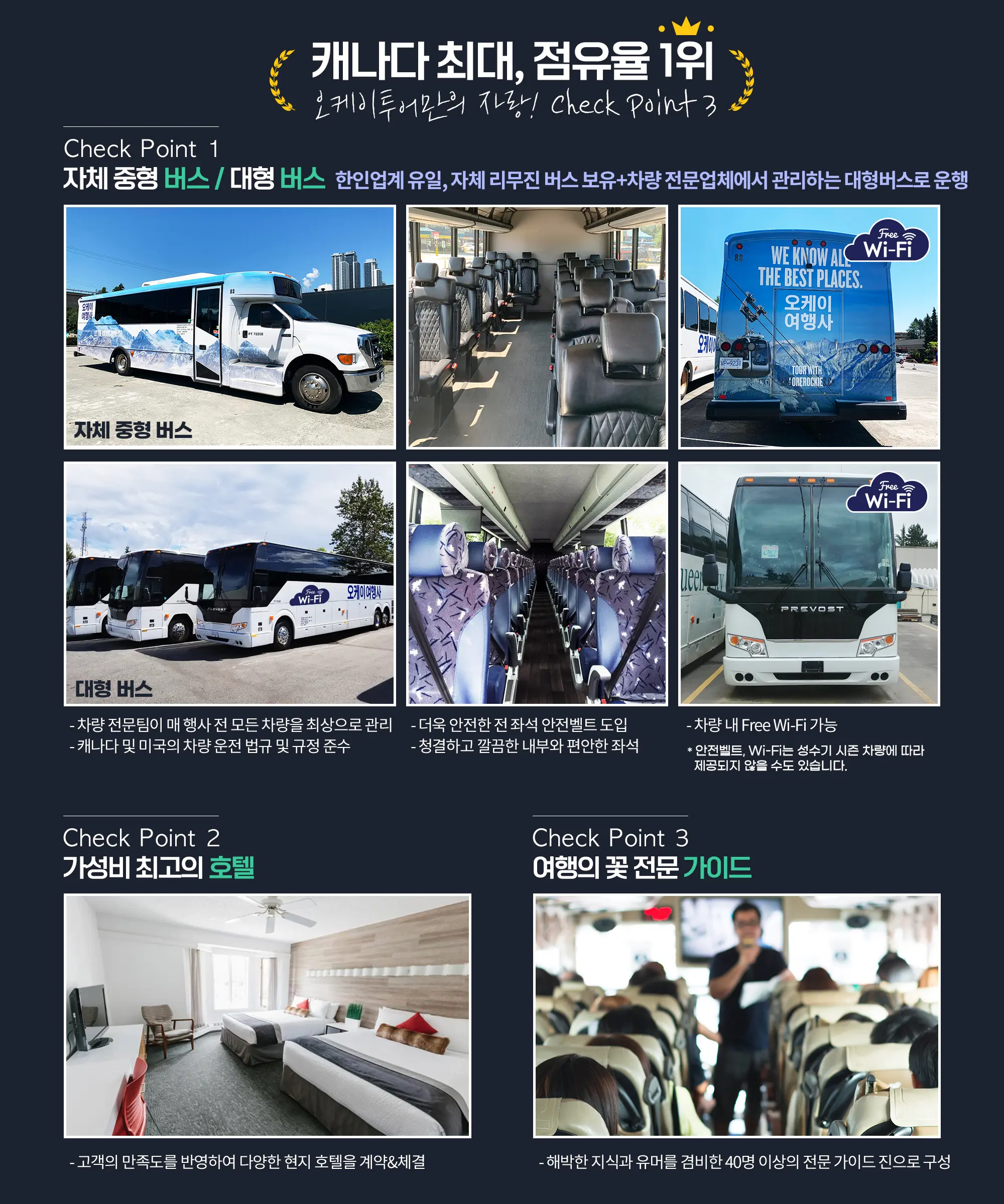 캐나다 최대 점유율 1위 오케이투어만의 체크포인트 3가지
